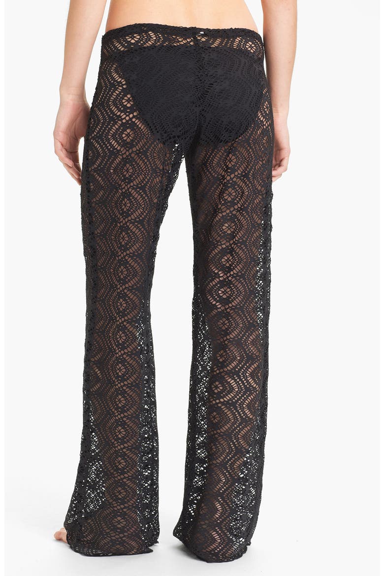 Crochet Cover-Up Pants, Alternate, color, BLACK