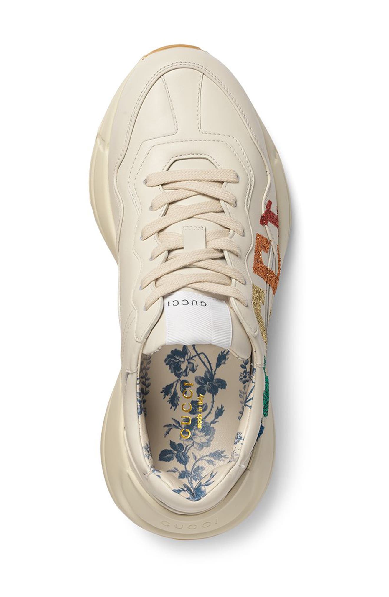 Gucci Rhyton Rainbow Logo Sneaker, Alternate, color, 