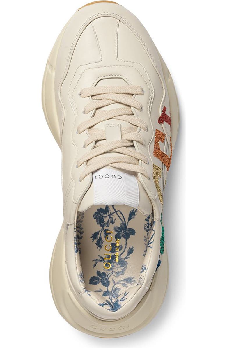 Gucci Rhyton Rainbow Logo Sneaker, Alternate, color,
