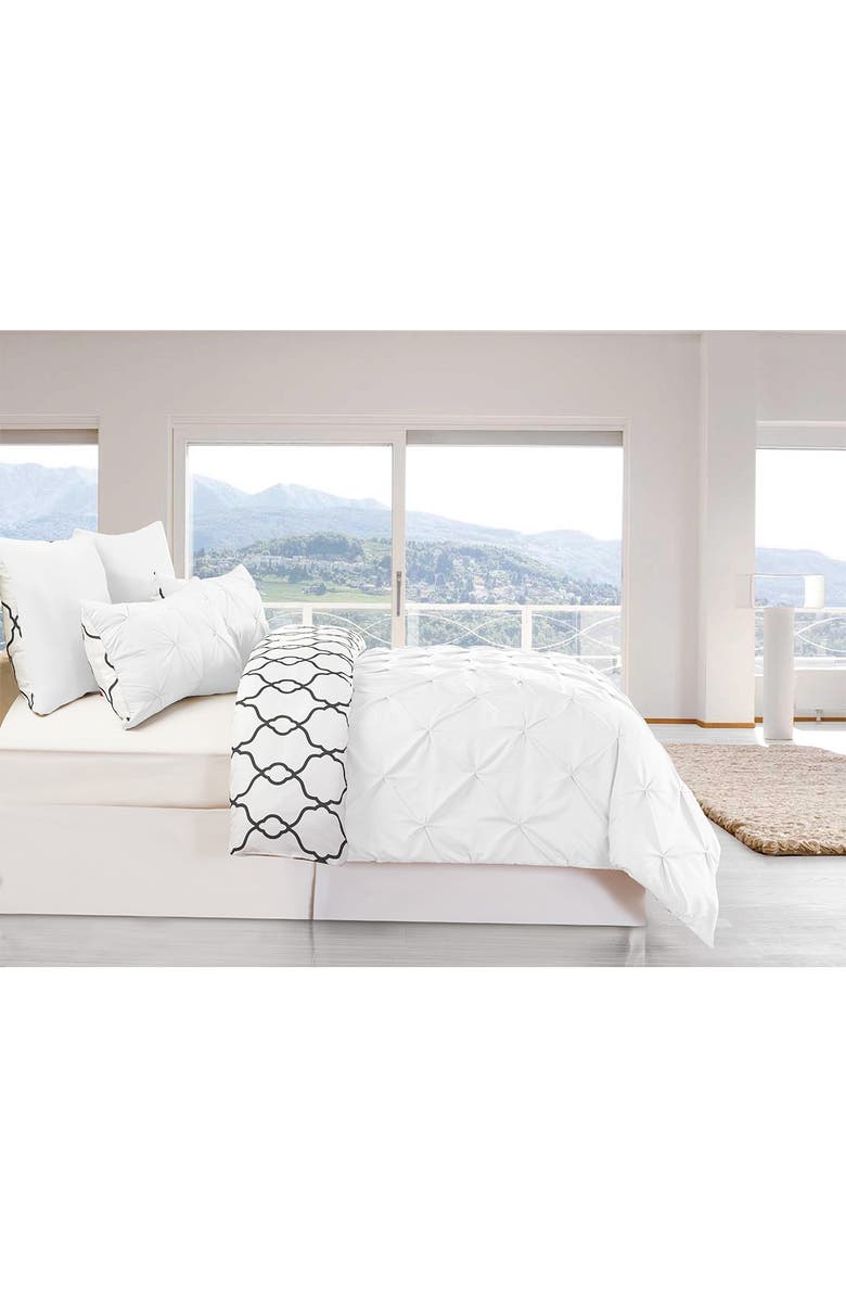 Duck River Textile Full/Queen Esy Reversible Duvet Set - White, Alternate, color, 