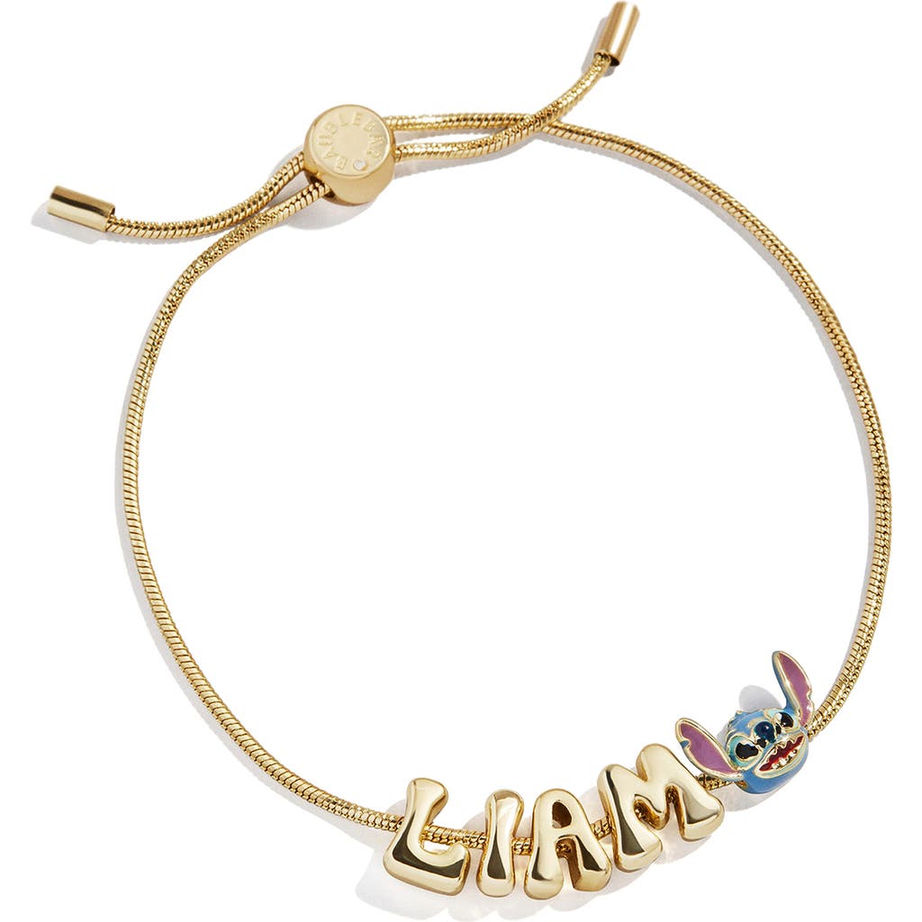 Baublebar Personalized Disney® Bubble Charm Slider Bracelet In Gold