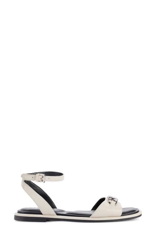 Dkny Women's Bacliff Flat Ankle Strap Sandal In Soft White