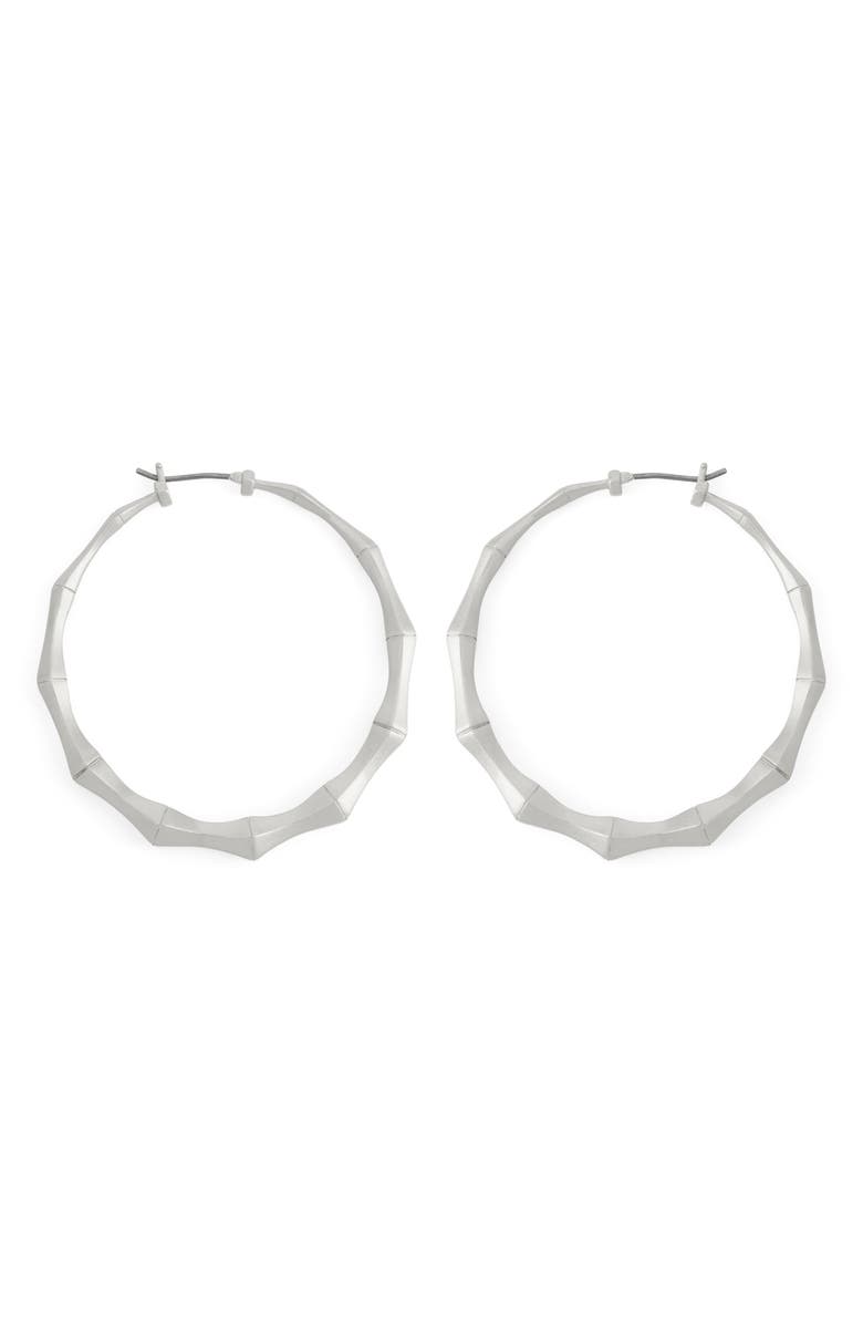 AllSaints Medium Angular Hoop Earrings, Alternate, color, Warm Silver