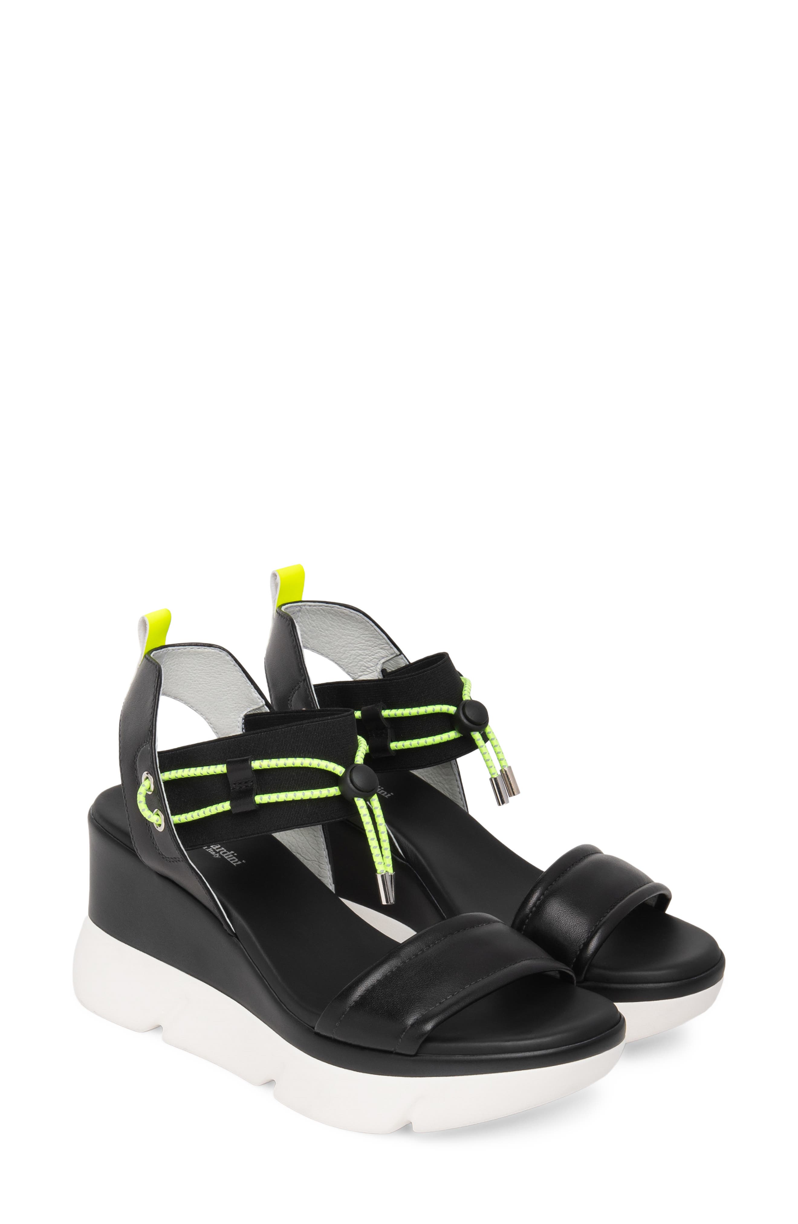 NeroGiardini Platform Wedge Sandal, Main, color, Black