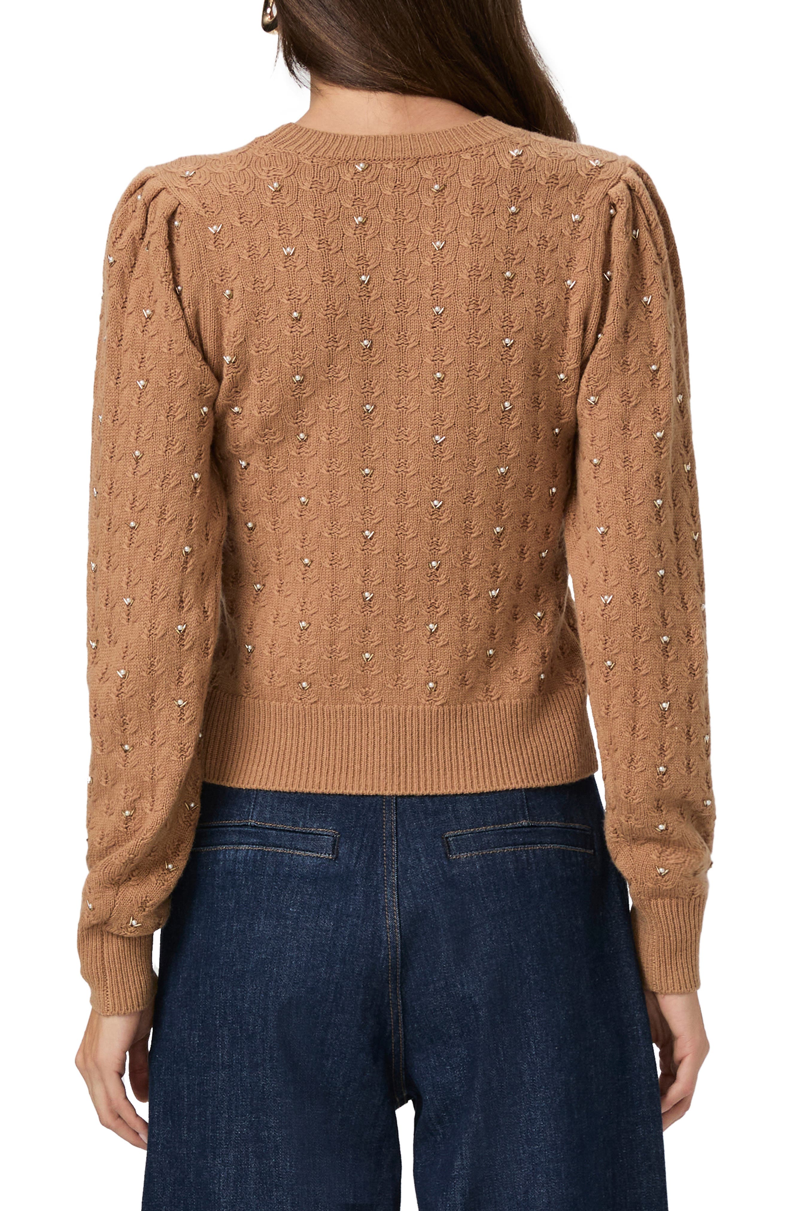 Athena Embellished Puff Sleeve Sweater - image 2