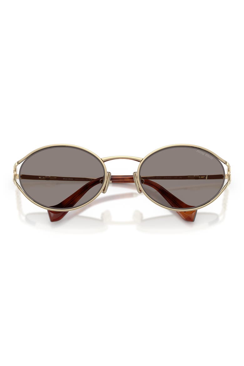 54mm Oval Sunglasses, Alternate, color, PALE GOLD / DARK GREY