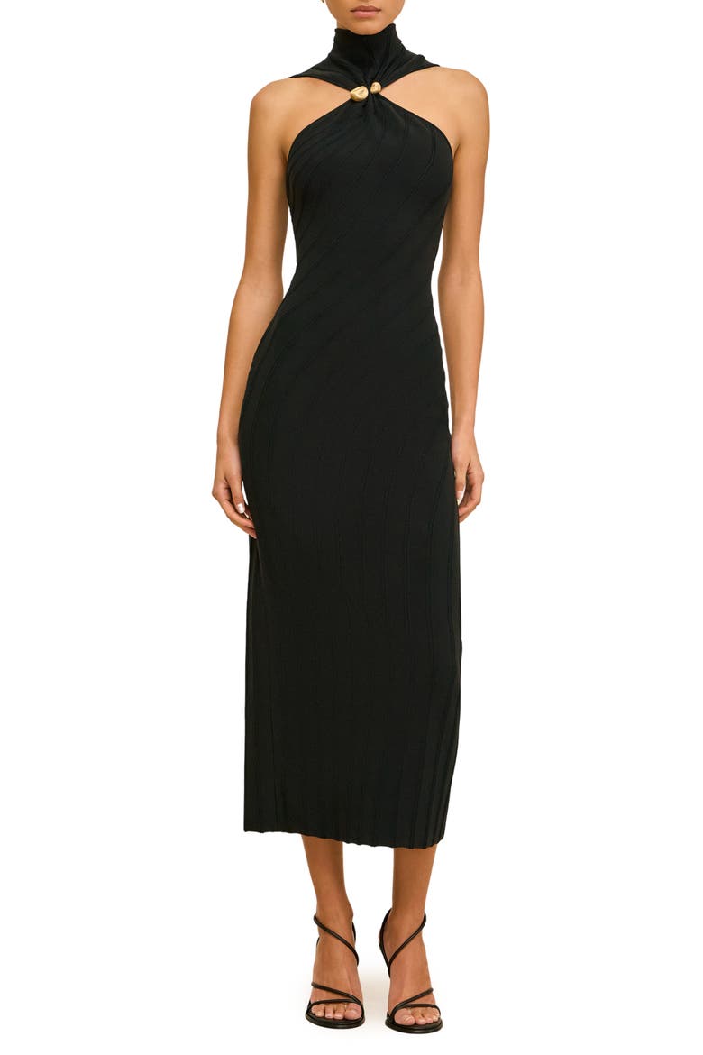 Jessica Sleeveless Midi Dress, Main, color, BLACK