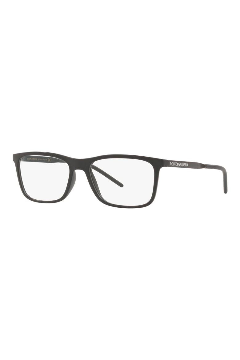 55mm Rectangular Optical Glasses, Alternate, color, MATTE BLACK