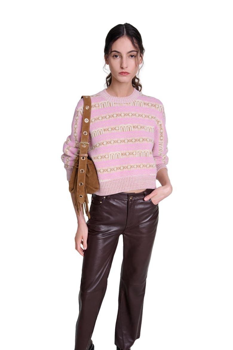 Leather trousers, Alternate, color, Brown