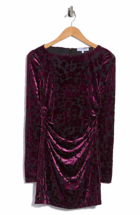 Amara Burnout Velvet Long Sleeve Minidress
