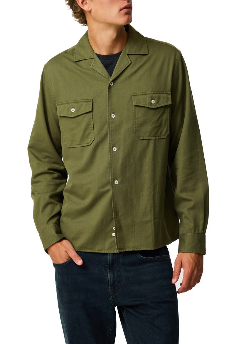 Salt Lake Cotton Camp Shirt, Main, color, MOSS