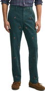 Brooks Brothers Embroidered Squirrel Motif Corduroy Straight Leg Pants