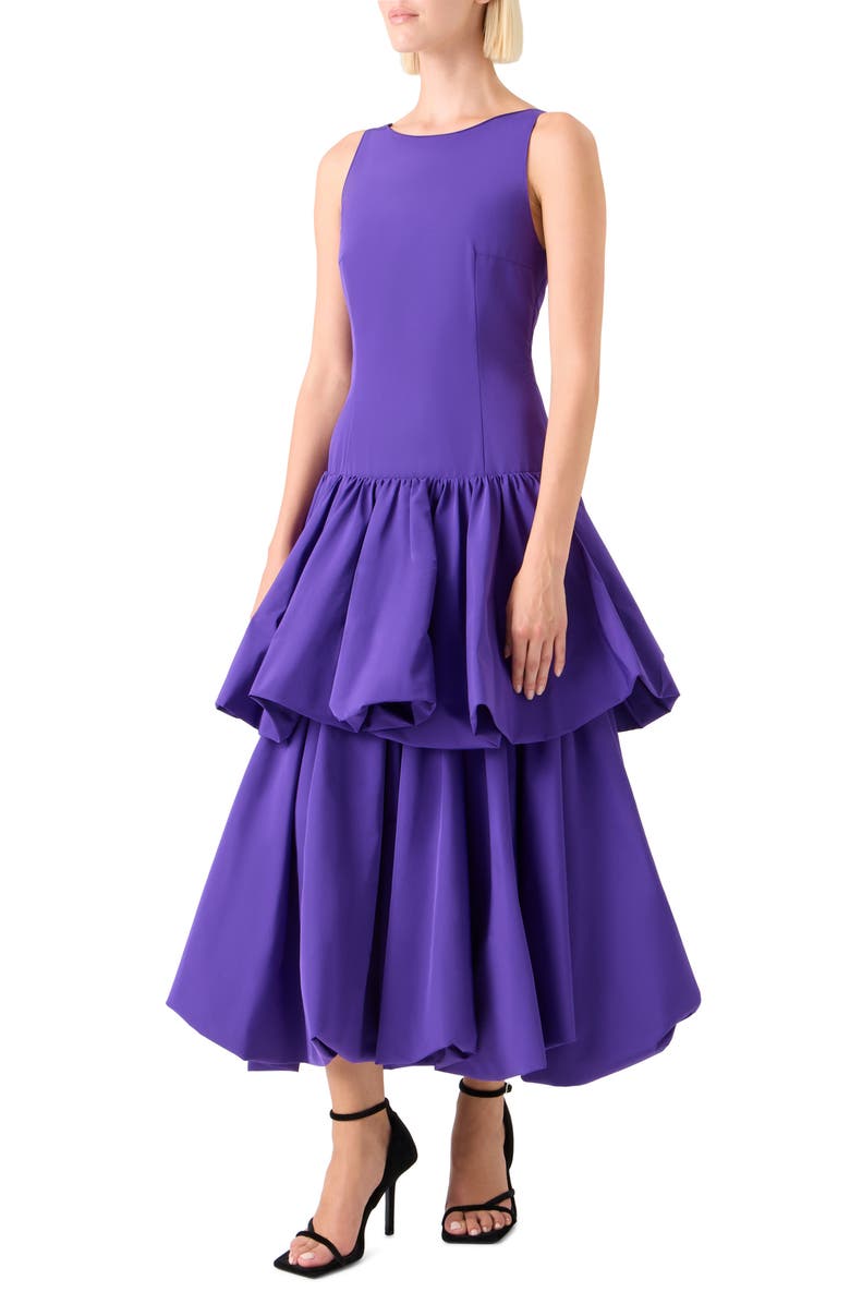 Akris punto Sleeveless Tiered Dress, Alternate, color, Purple