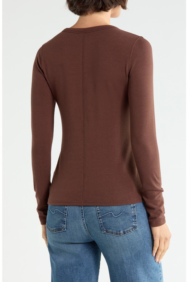 Exposed Seam Long Sleeve T-Shirt, Alternate, color, BROWN CHICORY