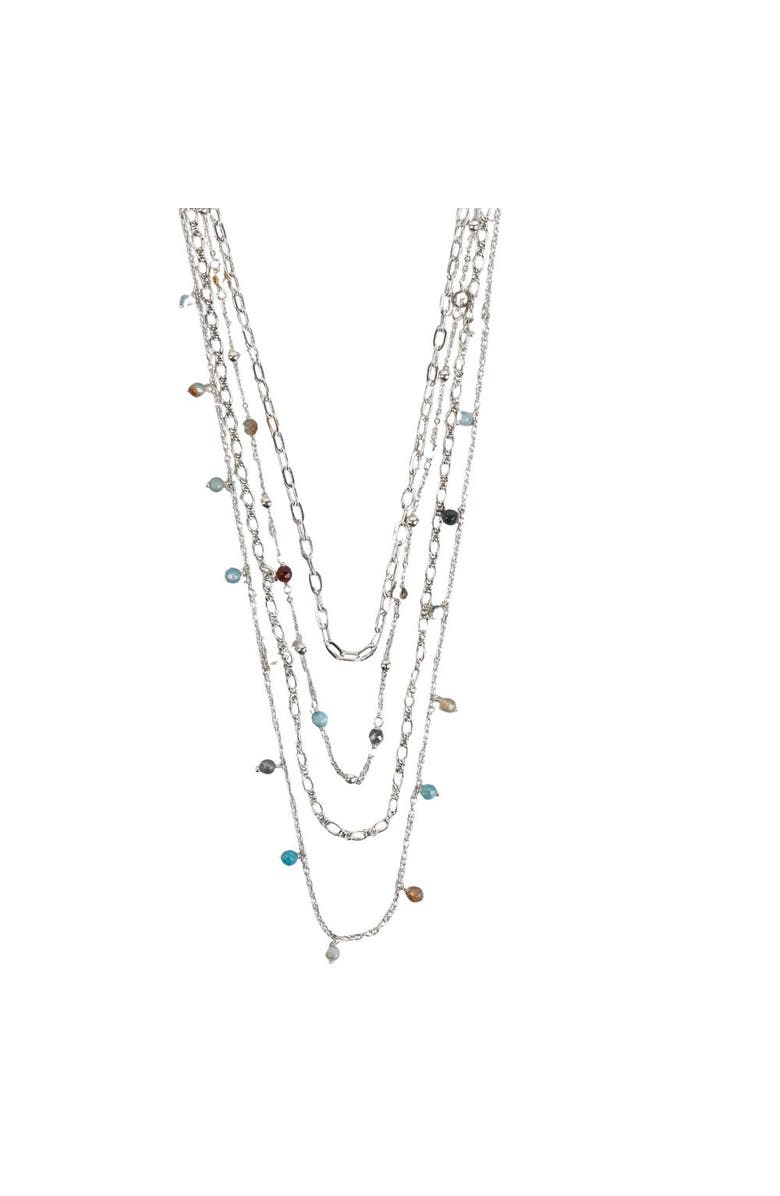 Ten Thousand Villages Nanda Layered Beaded Necklace, Main, color, Multi Color