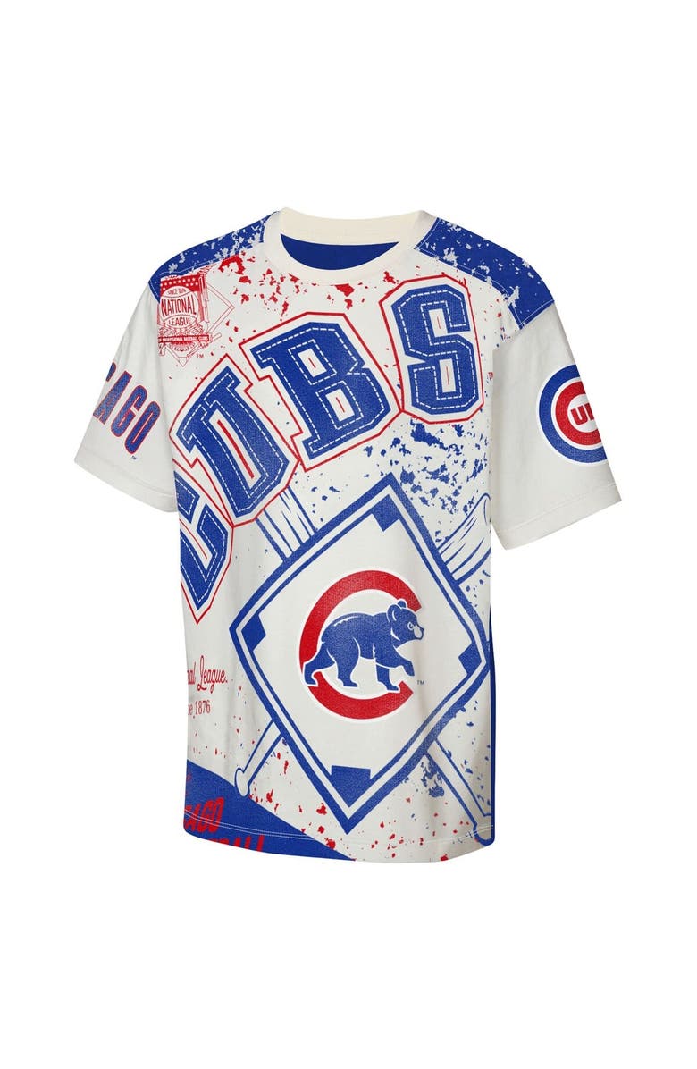 Outerstuff Youth Outerstuff Cream Chicago Cubs Big League Top Player Bold All-Over-Print T-Shirt, Alternate, color, Cream