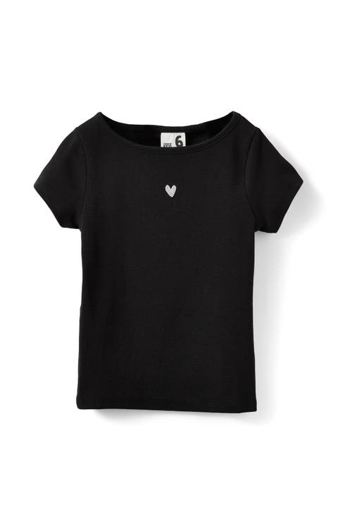 Kid's Fitted Short Sleeve Essential Boat Neck Tee