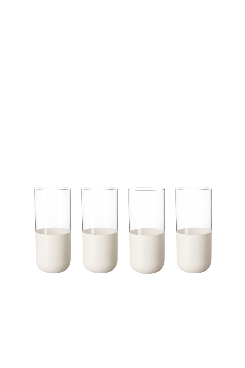 Manufacture Rock Blanc Highball Tumbler Set of 4, Main, color, White