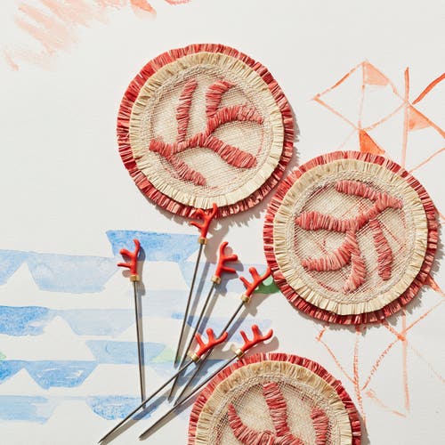 Joanna Buchanan Hand Beaded Coasters In Multi