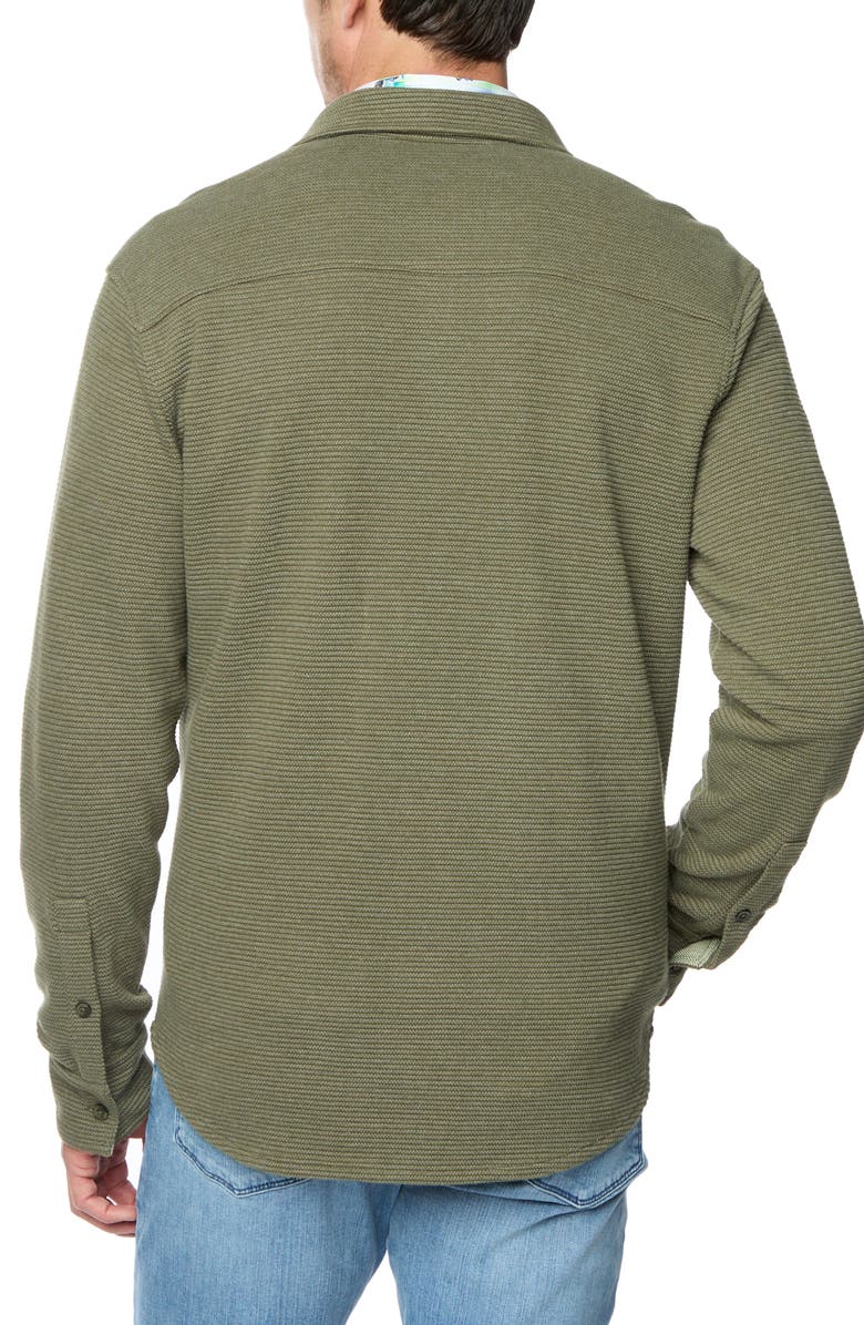 Robert Graham Brunner Knit Button-Up Shirt, Alternate, color, Olive