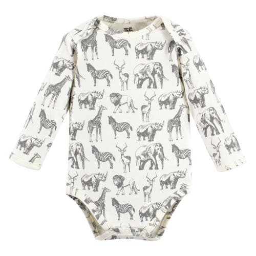 Touched By Nature Organic Cotton Long-sleeve Bodysuits In Multi