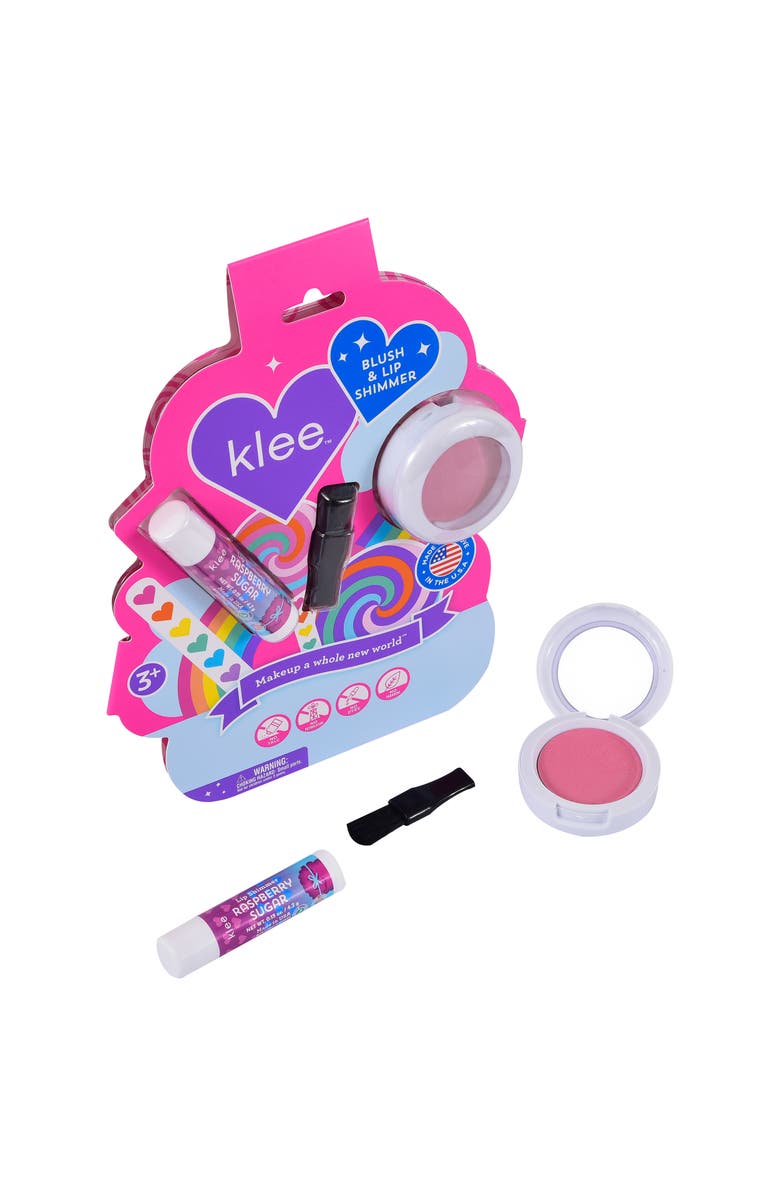 Klee Naturals Seabreeze Spark - Kids' Blush Lip Shimmer Set, Main, color, Rich Pink