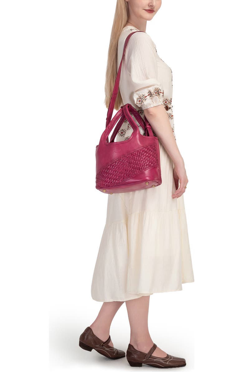 OLD TREND Lily Small Handwoven Everyday Leather Tote, Alternate, color, Fuchsia