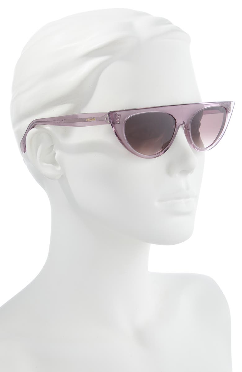 CELINE 56mm Geometric Sunglasses, Alternate, color, Shiny Lilac / Violet