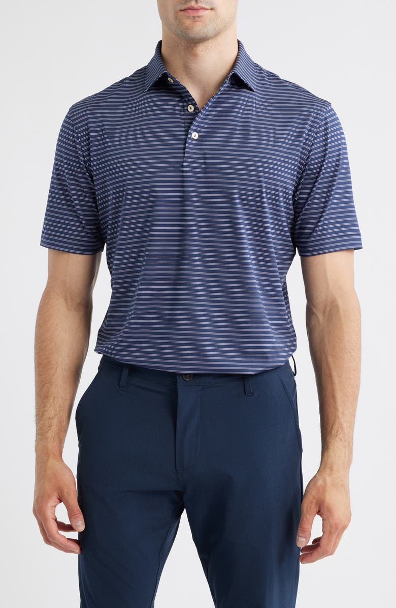 Peter Millar Eden Performance Jersey Polo, Main, color, Navy
