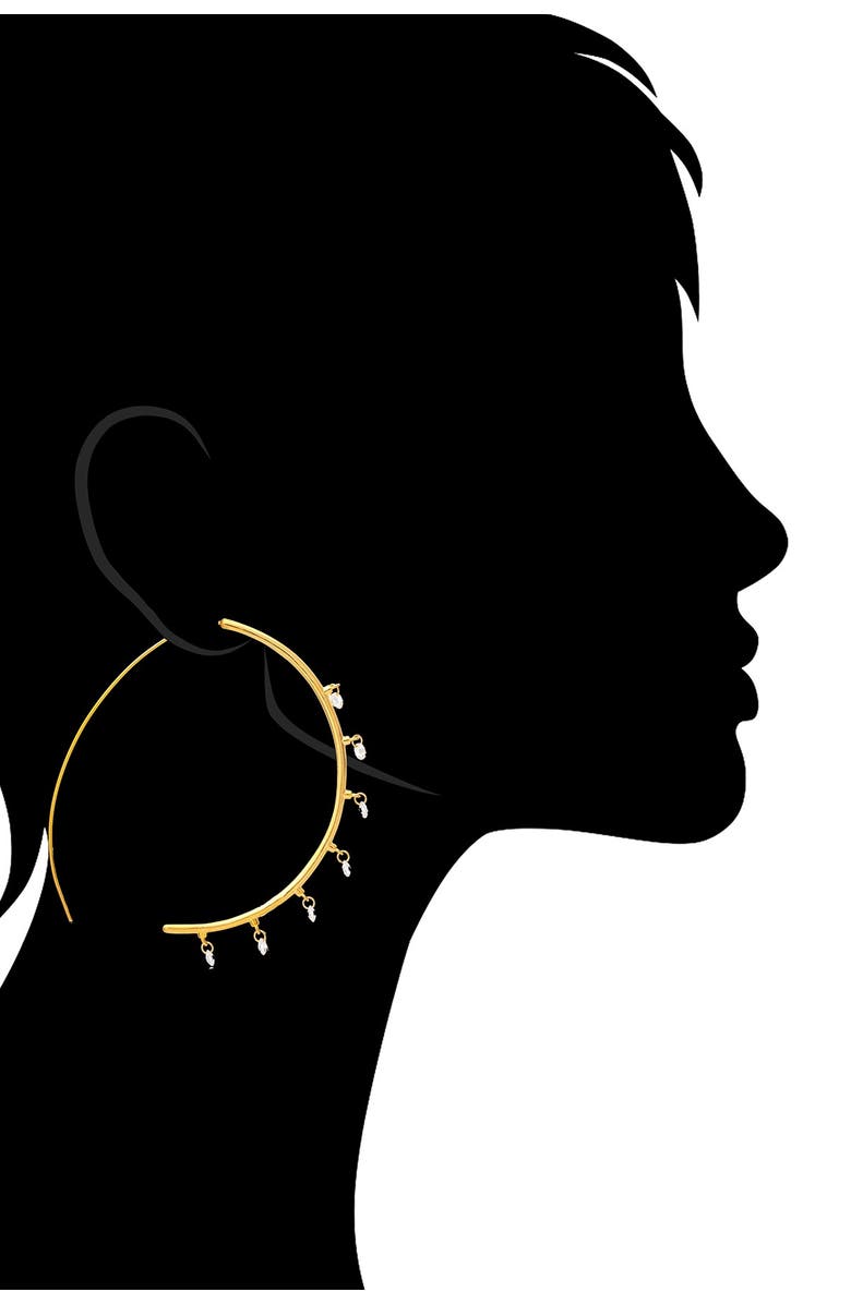 RIVKA FRIEDMAN 18K Gold Plated Cubic Zirconia Threader Hoop Earrings, Alternate, color, 