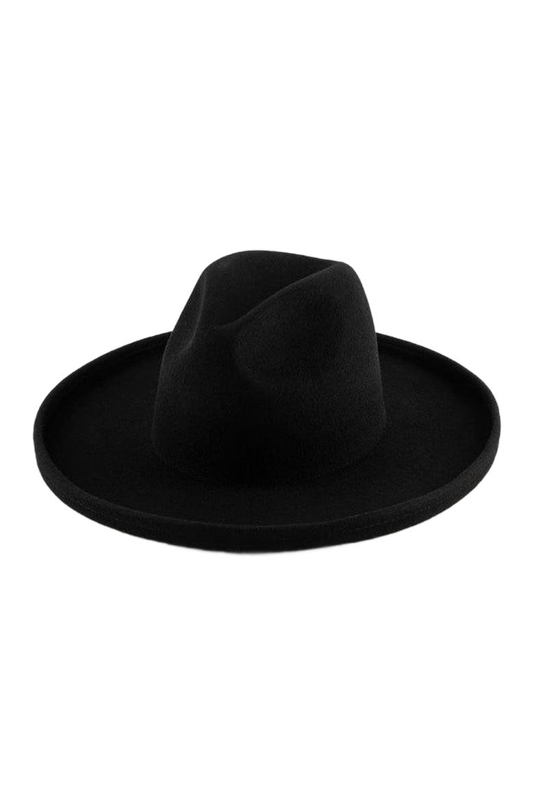 Maude Wide Brim Fedora Hat, Main, color, Black