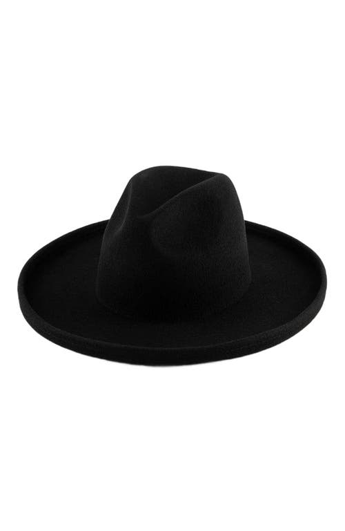 Gigi Pip Maude Wide Brim Fedora Hat in Black 