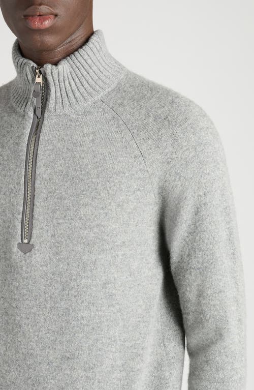 Tom Ford Lambswool & Cashmere Half Zip Sweater In Gray