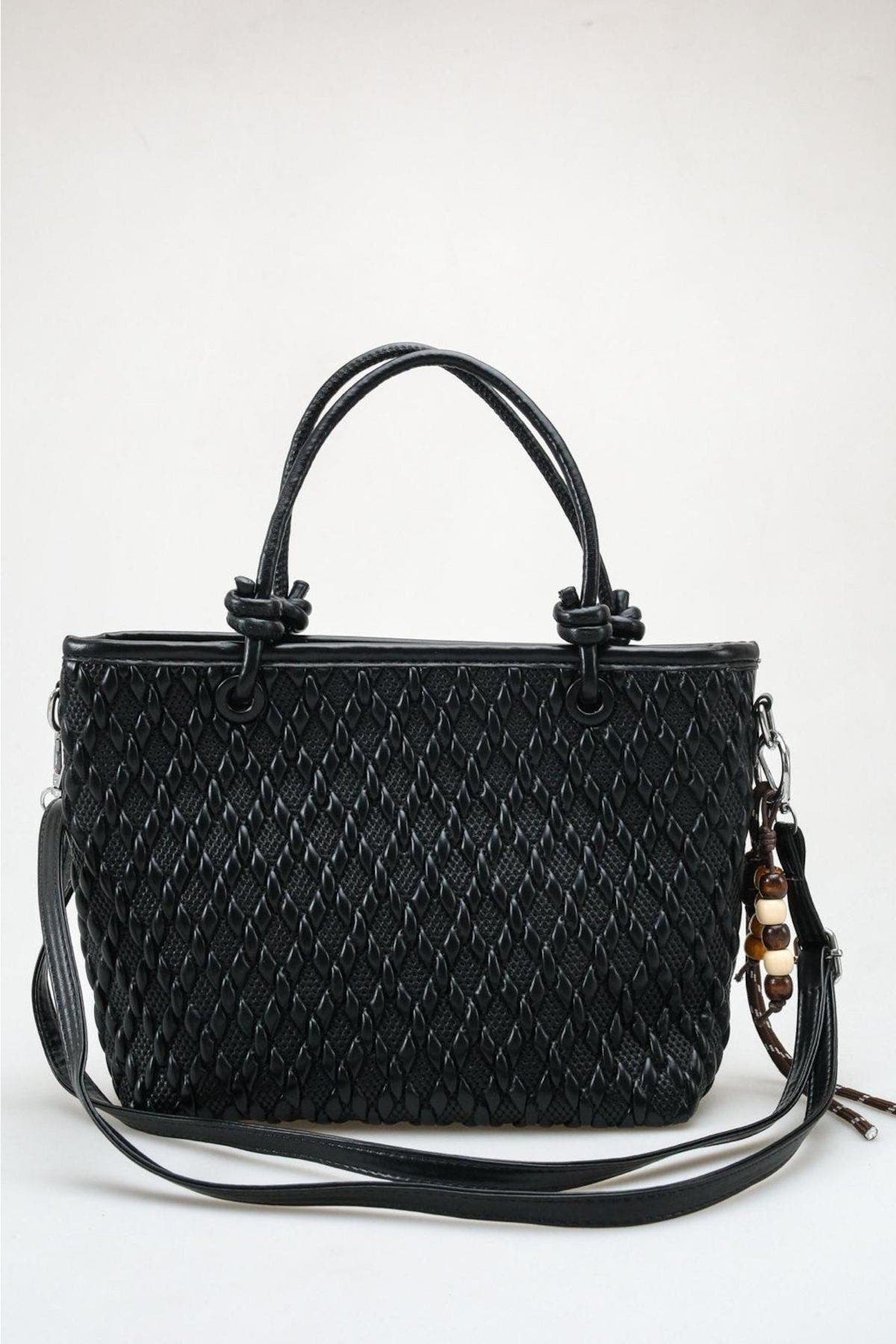 Prologue Shoes Cienna Woven Top Handle Bag, Main, color, Black