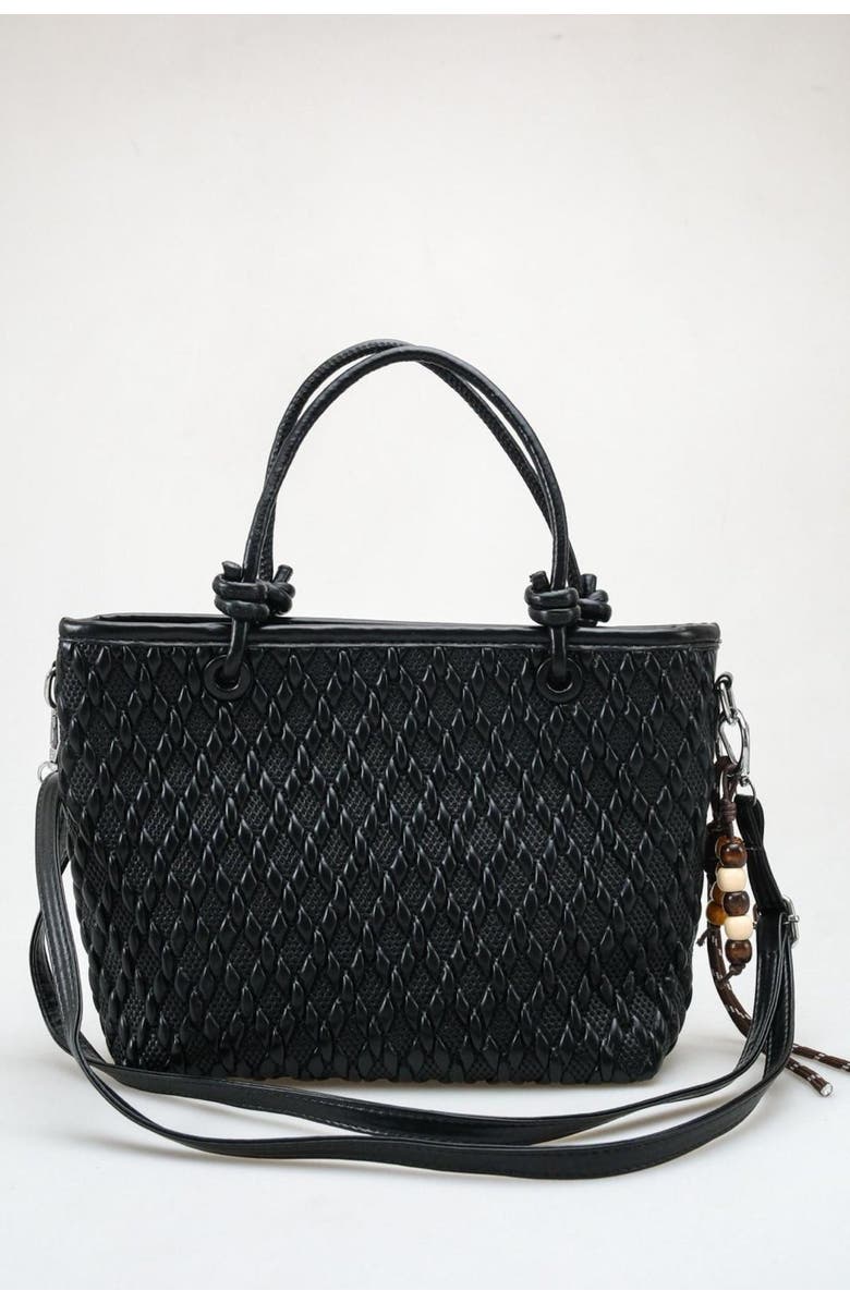 Prologue Shoes Cienna Woven Top Handle Bag, Main, color, Black