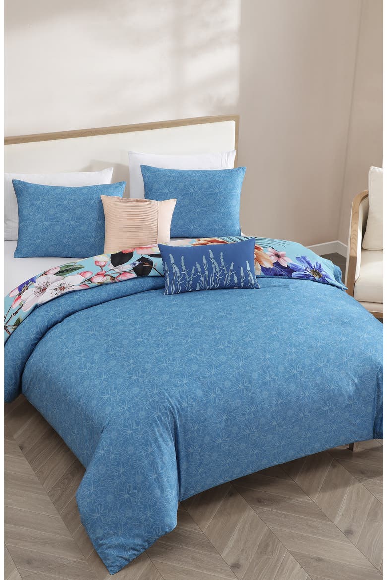 Turquoise Reverie 5-Piece Comforter Set, Alternate, color, BLUE