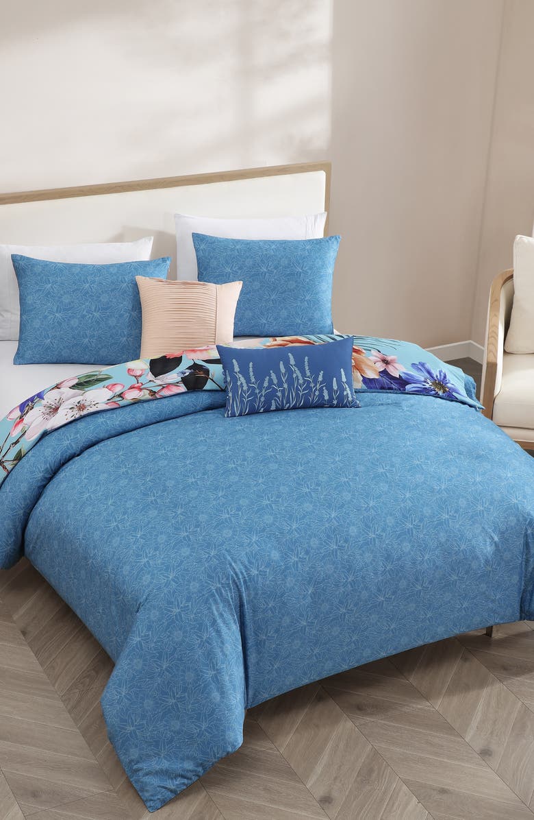 Bebejan Turquoise Reverie 5-Piece Comforter Set, Alternate, color, Blue