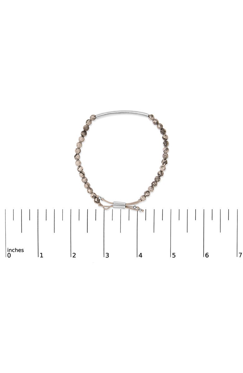 Haus of Brilliance Sterling Silver Jasper Bead Station Bracelet Bolo Clasp, Alternate, color, Silver