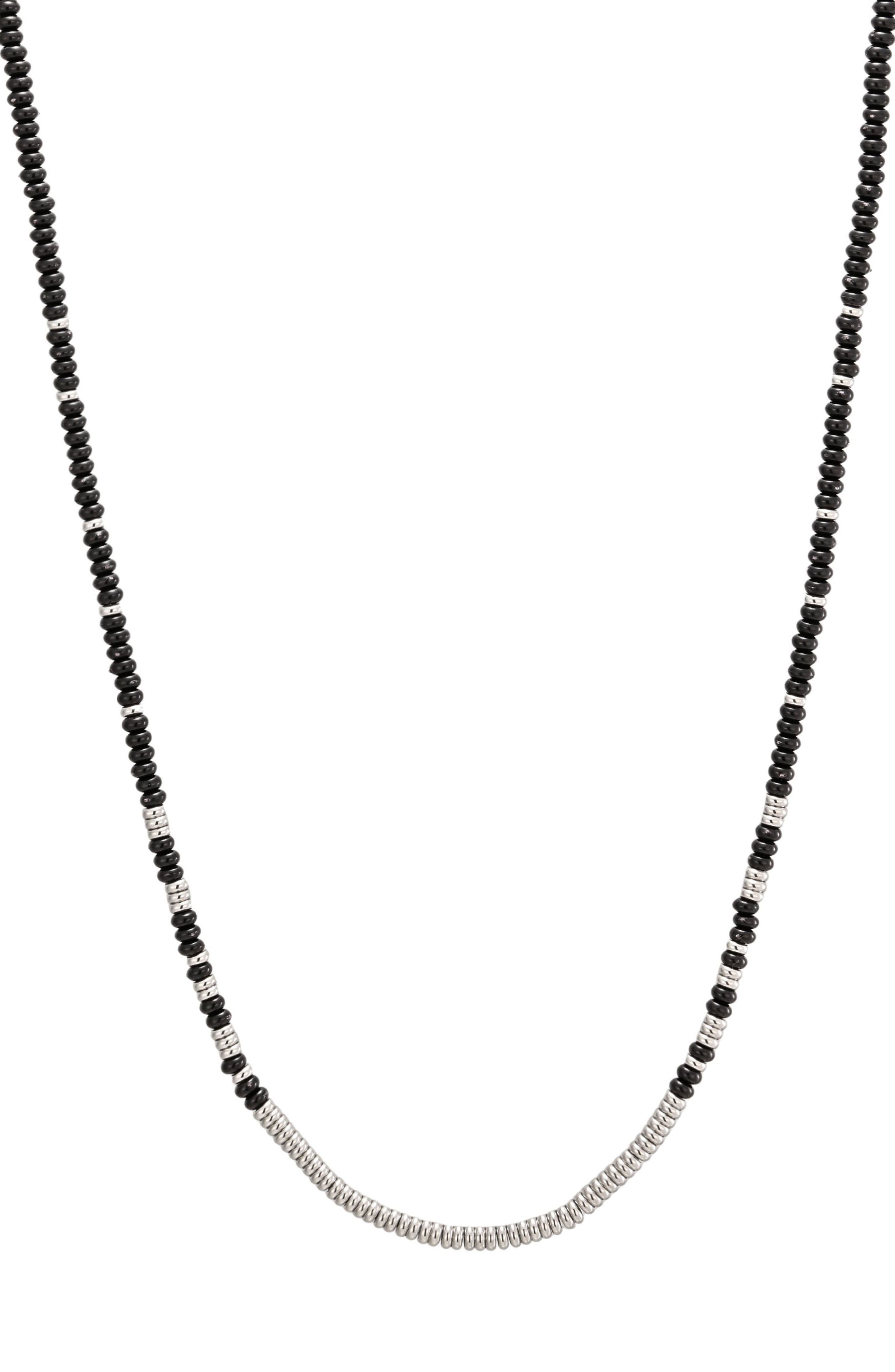 Men's Silver Plated Bead Necklace