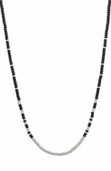 Men's Silver Plated Bead Necklace