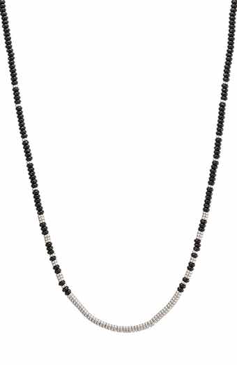 Men's Silver Plated Bead Necklace
