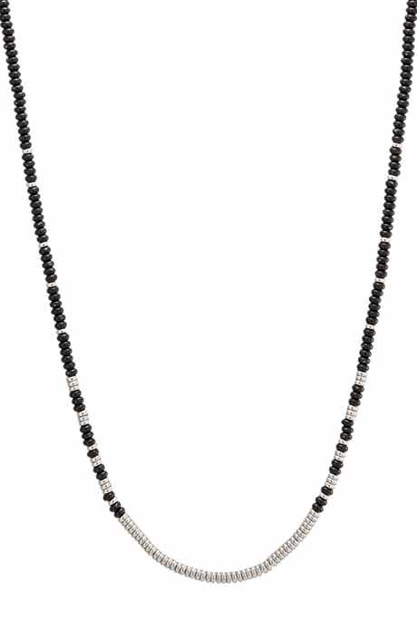 Men's Silver Plated Bead Necklace