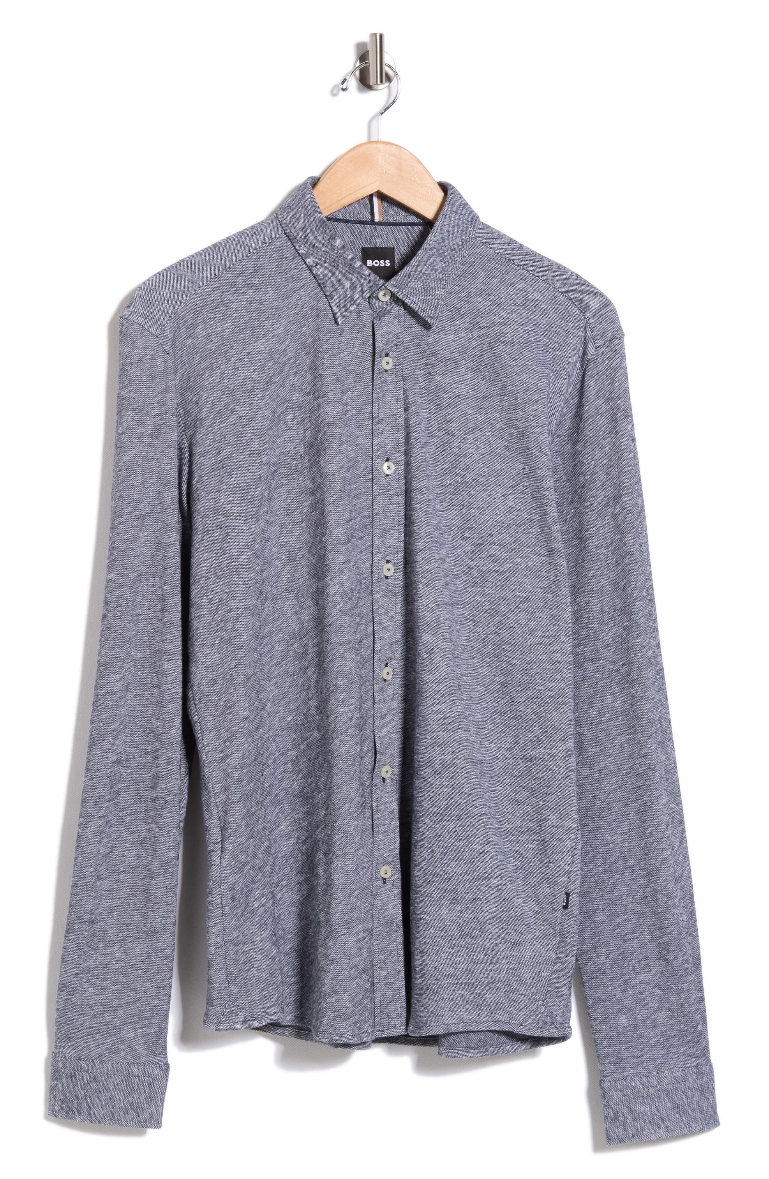 Roan Kent Long Sleeve Cotton & Linen Blend Button-Up Shirt