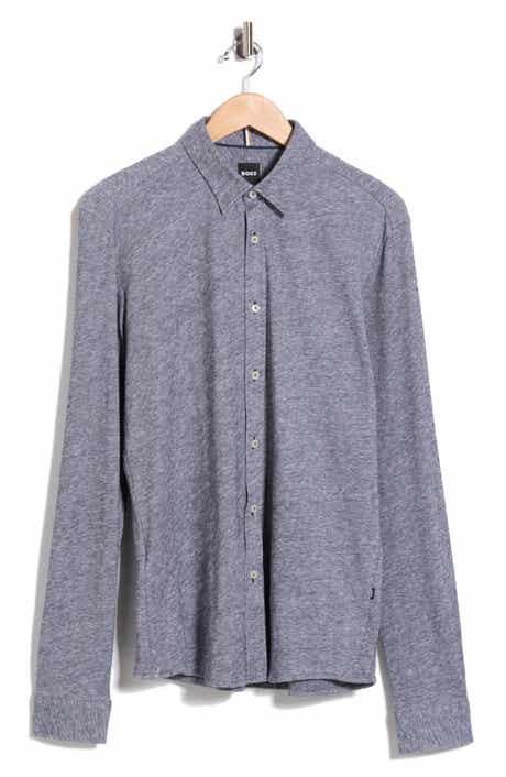 Roan Kent Long Sleeve Cotton & Linen Blend Button-Up Shirt