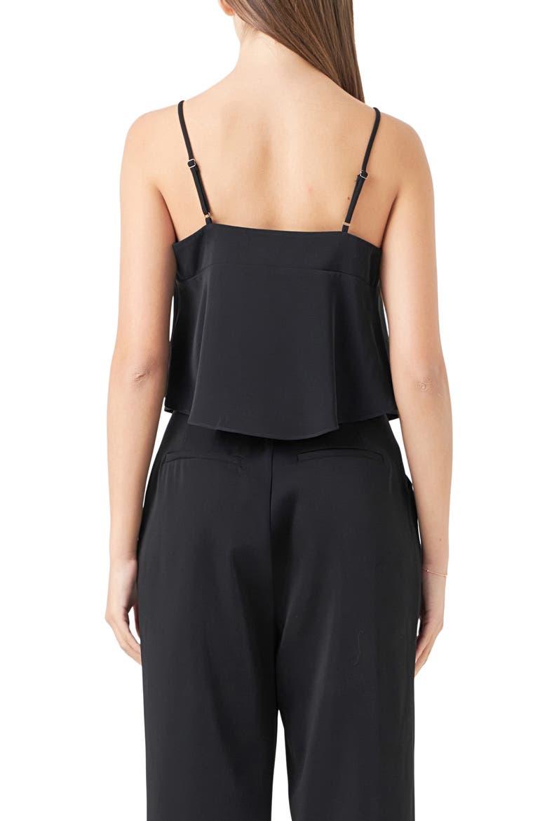 Corsage Flowy Crop Camisole, Alternate, color, BLACK