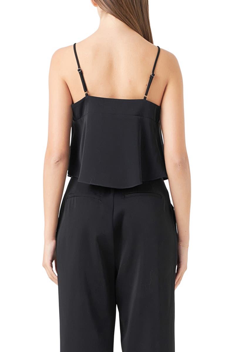 Endless Rose Corsage Flowy Crop Camisole, Alternate, color, Black