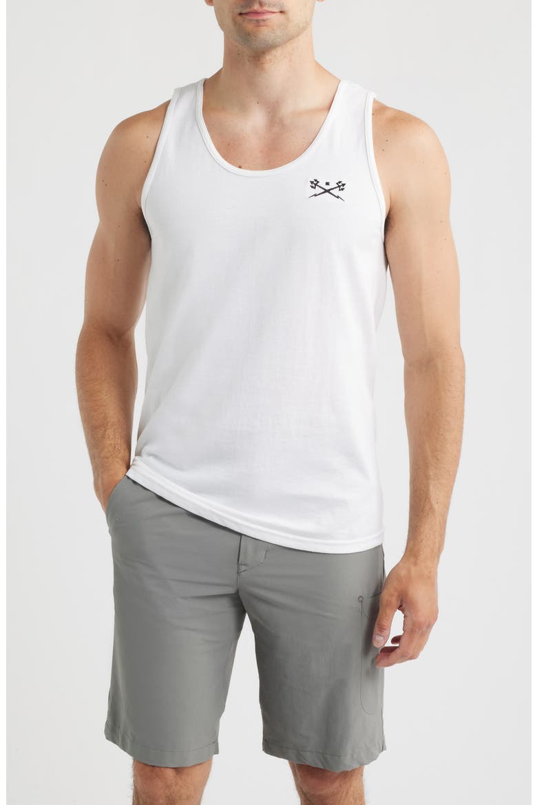 Go-To II Stock Cotton Tank, Main, color, WHITE