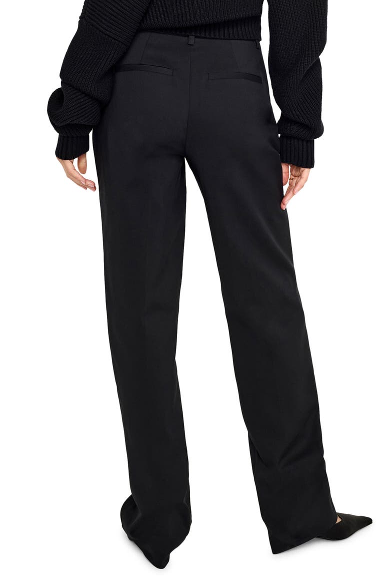 Cotton Blend Straight Leg Pants, Alternate, color, BLACK001