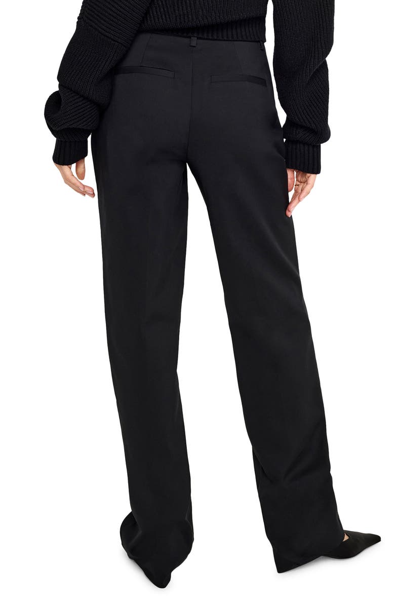 Good American Cotton Blend Straight Leg Pants, Alternate, color, Black001