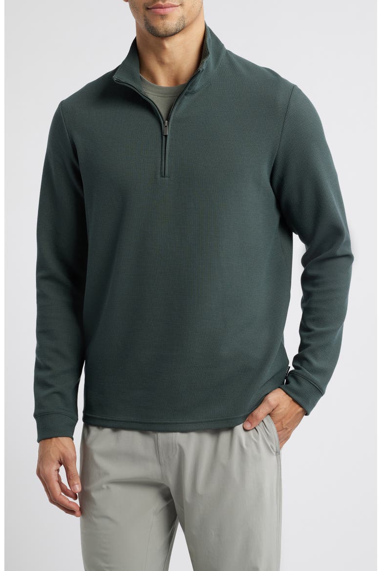 Waffle Quarter Zip Pullover, Main, color, MIDNIGHT